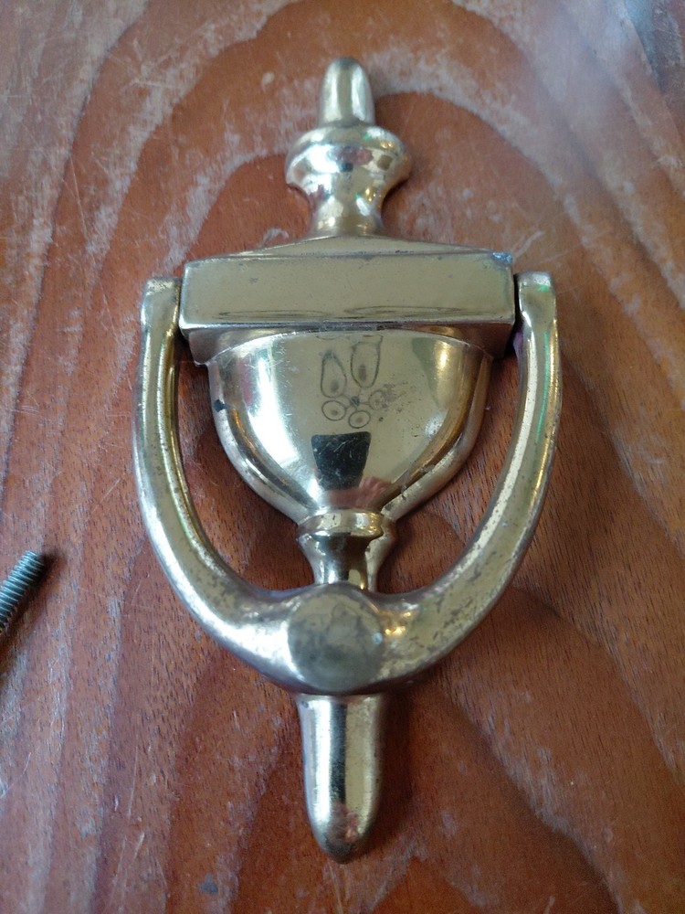 Vintage SOLID BRASS KNOCKER - 6.5 " X 3"
