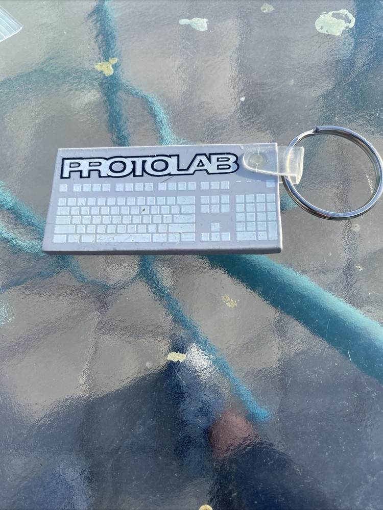 Vintage Protolab Computer Keyboard Rubber Keychain