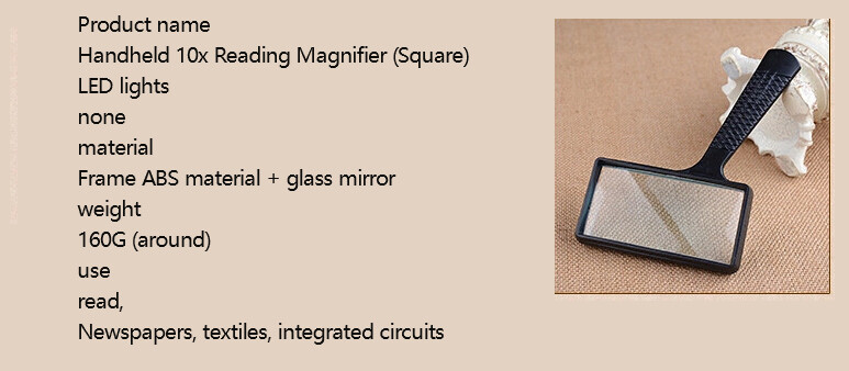 5X Rectangular Hand Magnifying Glass for Reading