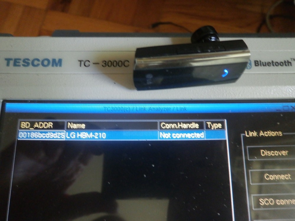 Tescom TC-3000C Bluetooth Analyzer Generator opt 30 Protocol LMP HCI SDP L2CAP