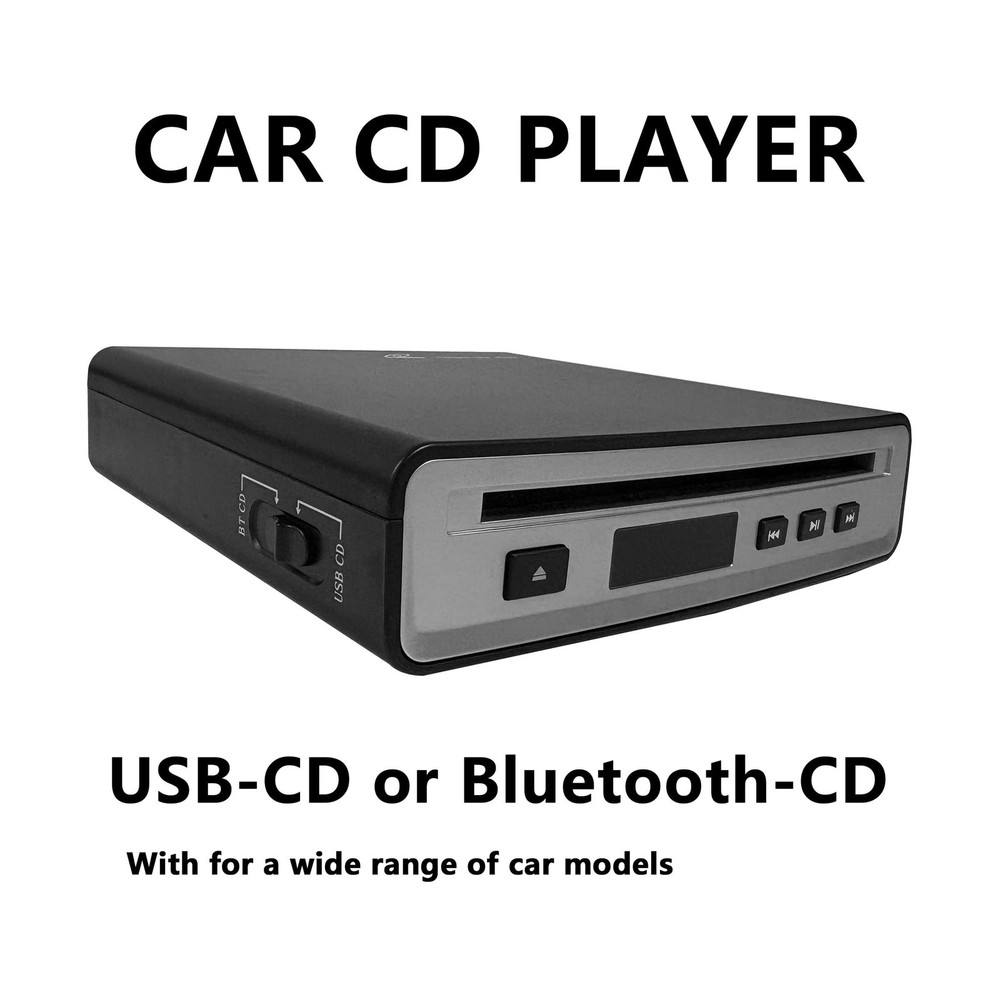 External Portable Car USB or Bluetooth Connected Hi-Fi CD Player, Plug and Pl...
