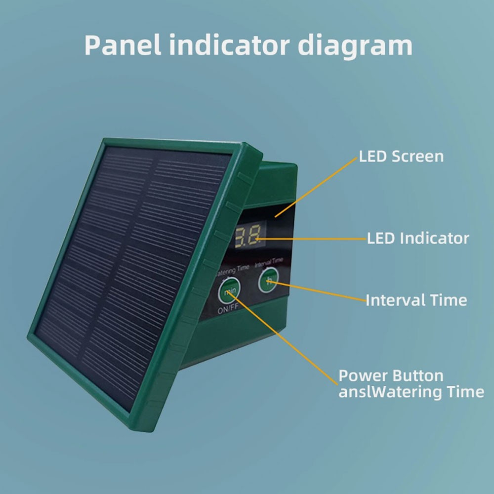 1 SET Solar Automatic Drip Irrigation System with Hose & Timer for Garden