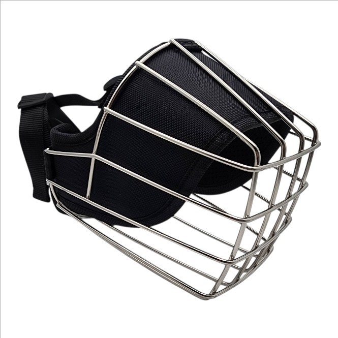 Large Dog Muzzle Stainless Steel Basket Adjustable Anti Bite Breathable