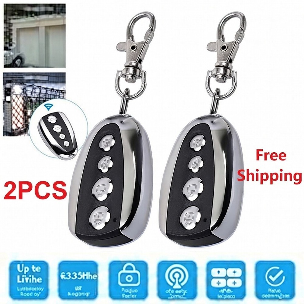 2 Remote Control Backup Key Sliding Gate Opener Automatic Operator 433.92MHz US