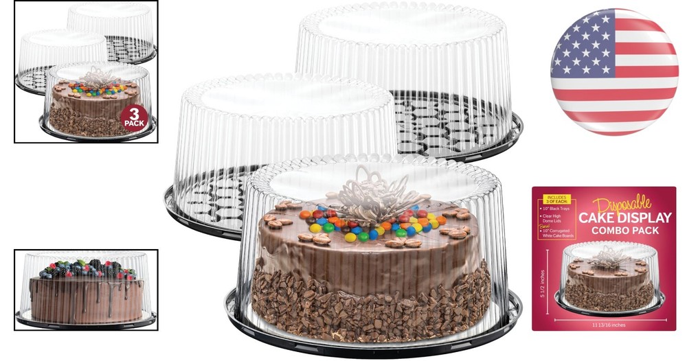 High-Dome Disposable Cake Boxes for 2-3 Layer Cakes - Durable Transport Solution