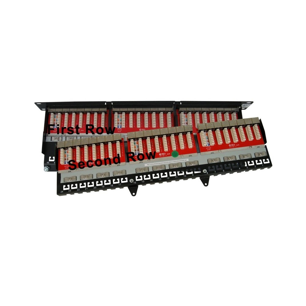 Vertical Cable Cat6A 48 Port Shielded Krone Type 19" Horizontal Rackmount 1U ...