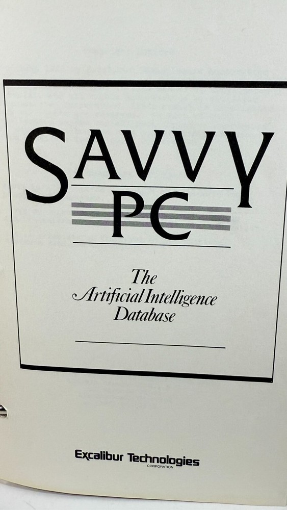 Savvy PC The Artifical Intelligence Database-Very Rare Early PC Software