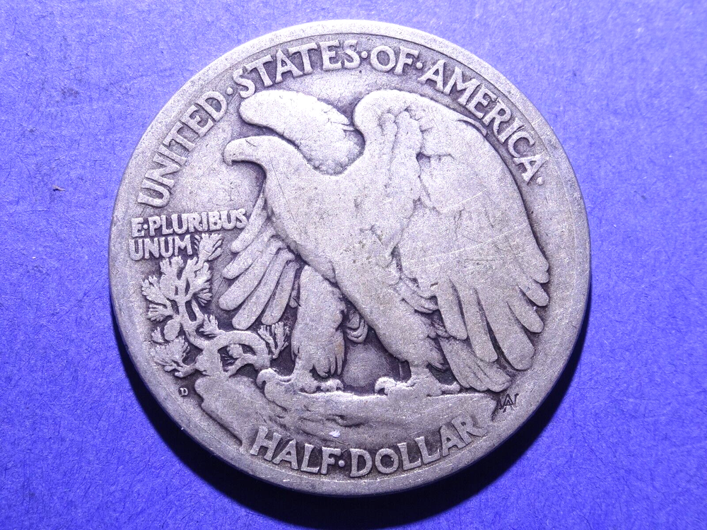 1921-D Walking Half Dollar VG