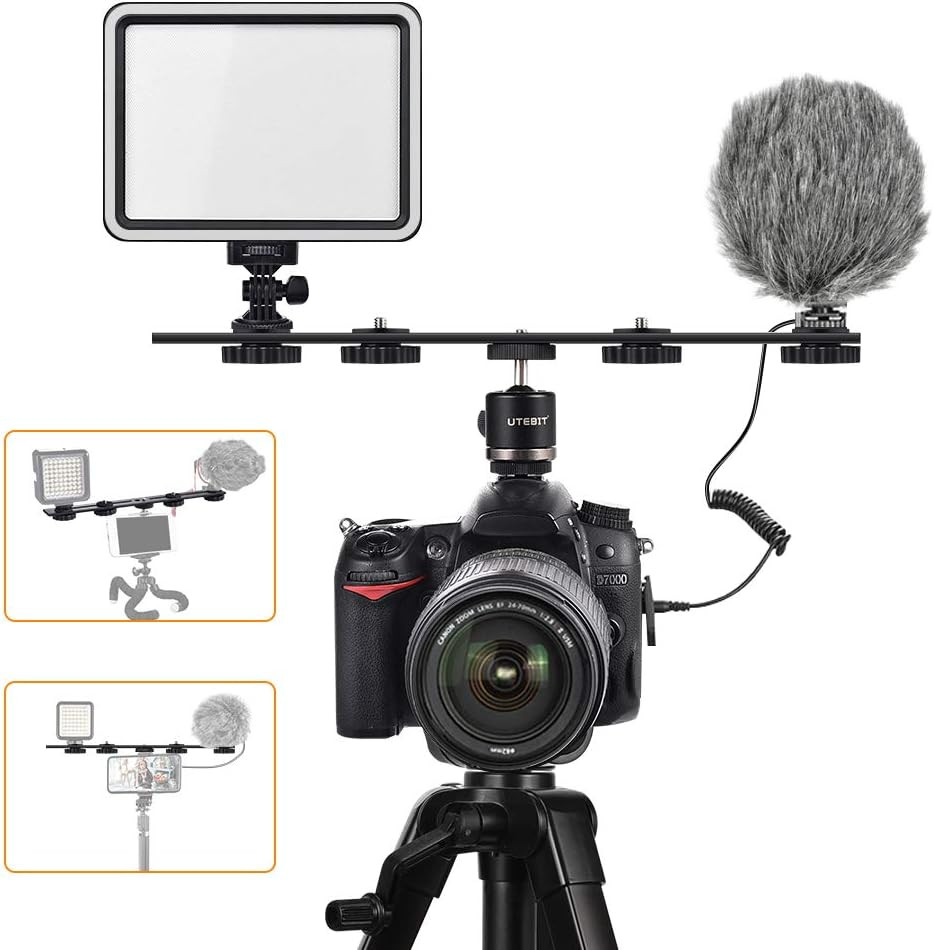 11 Inch Flash Bracket, Long Dual Camera Mount Flash Bracket Extension Bar with 1