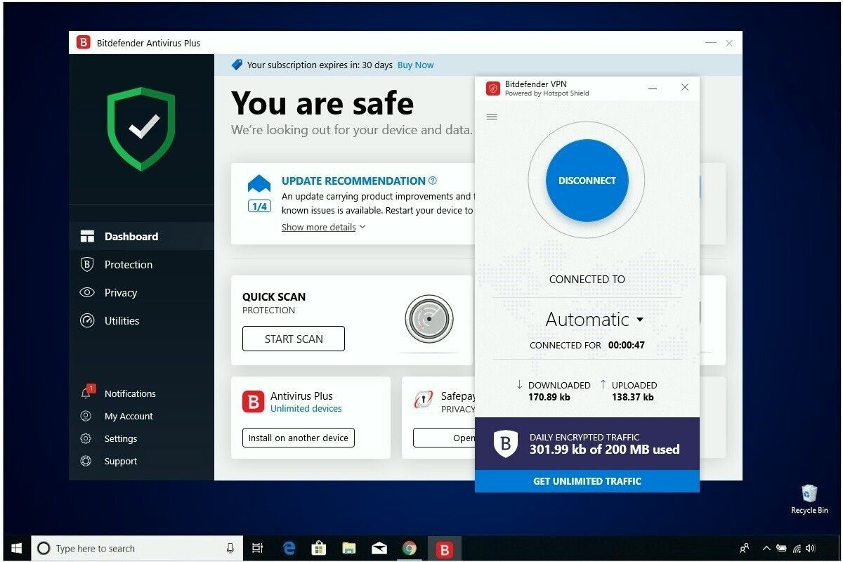 Bitdefender Antivirus Plus | 1 -10 Devices 1-3 Years | Windows Devices Only