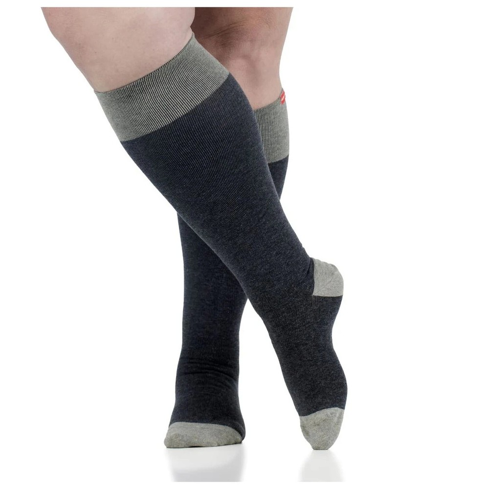 VIM&VIGR Heathered Collection 15-20 mmHg Dark/Light Gray Compression Socks