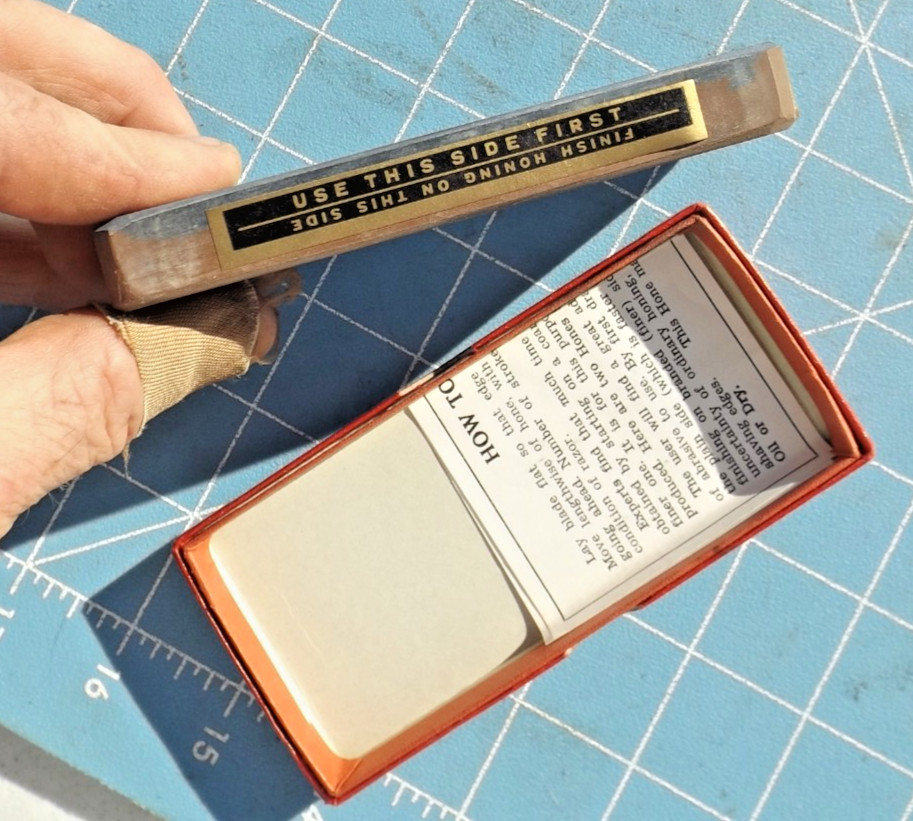 Used Tonsorial Gem Sharpening Stone with Original Box