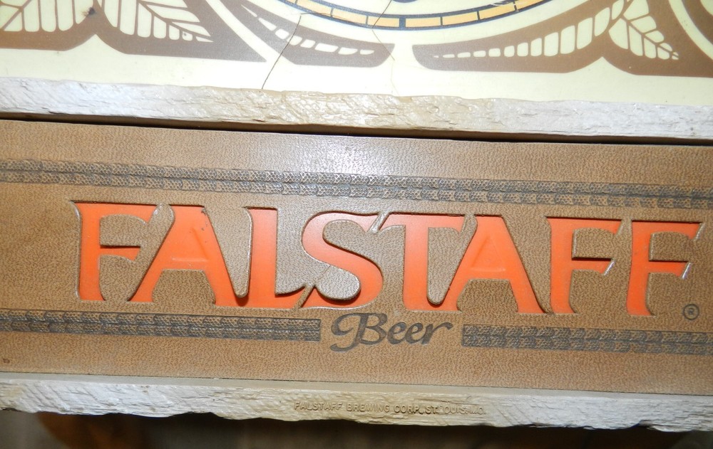 Vintage Lighted Falstaff Beer Advertising Clock - Working