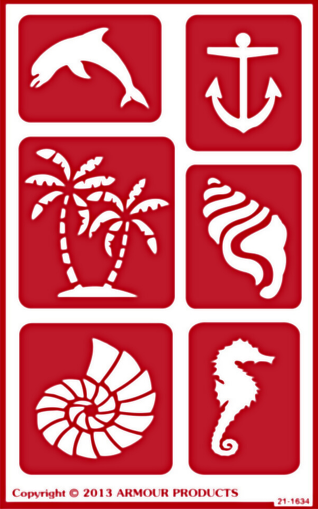 Nautical & Beach Stencil Seashore Glass Etching Stencils Reusable Armour Etch