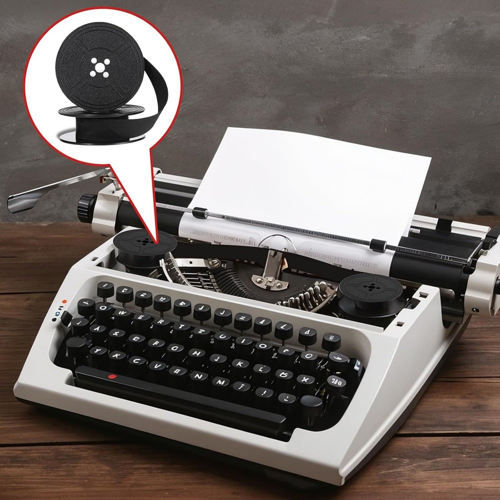 2 Pack Universal Typewriter Ribbon Twin Spool Replacement for Most Typewriters
