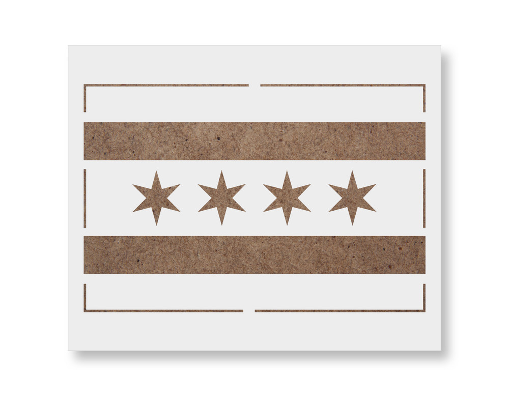 Chicago Flag Stencil – Multiple Sizes – Reusable Template for Paint, Draw, Color