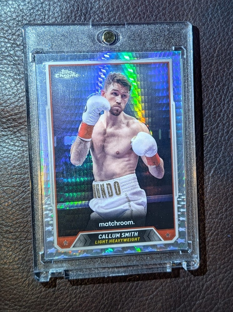 Calum Smith Hand Signed Glove + 2024 Topps Chrome Refractor