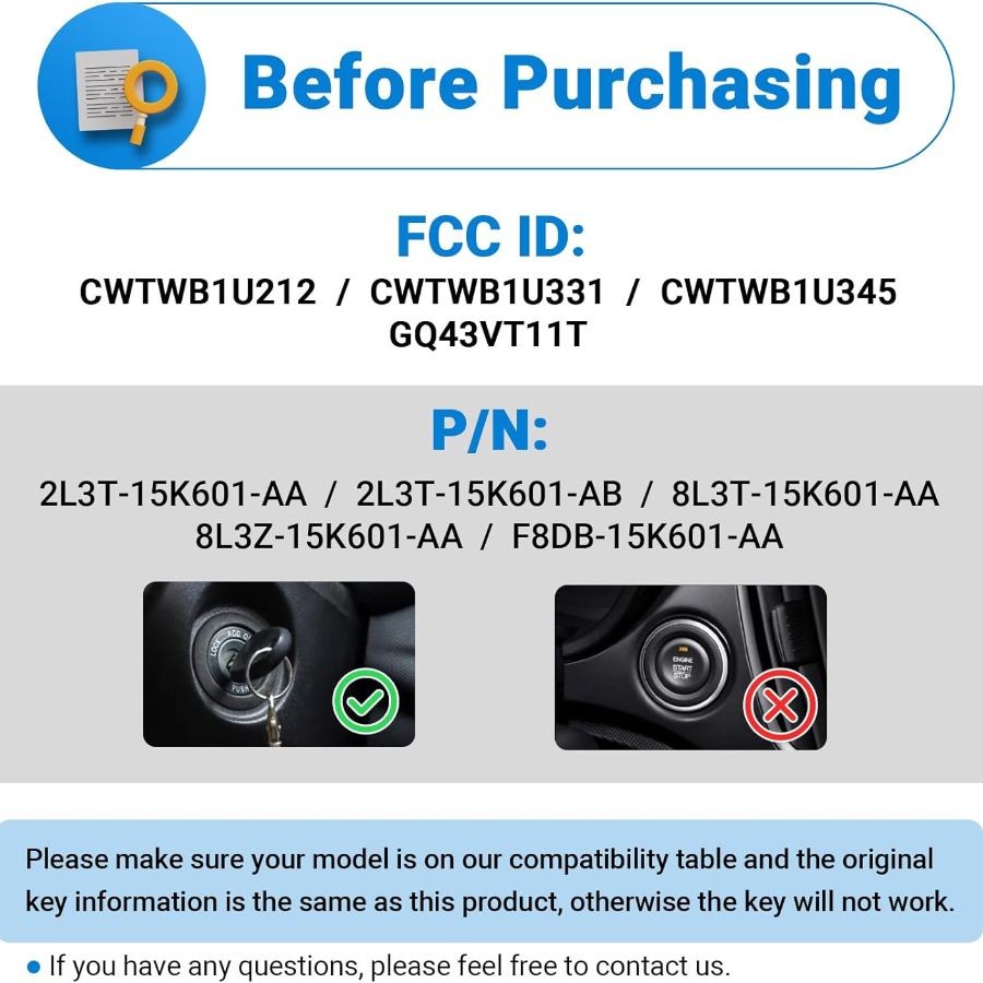 Key Fob Remote Replacement Compatible with E150 Escape Ranger Explorer Expeditio