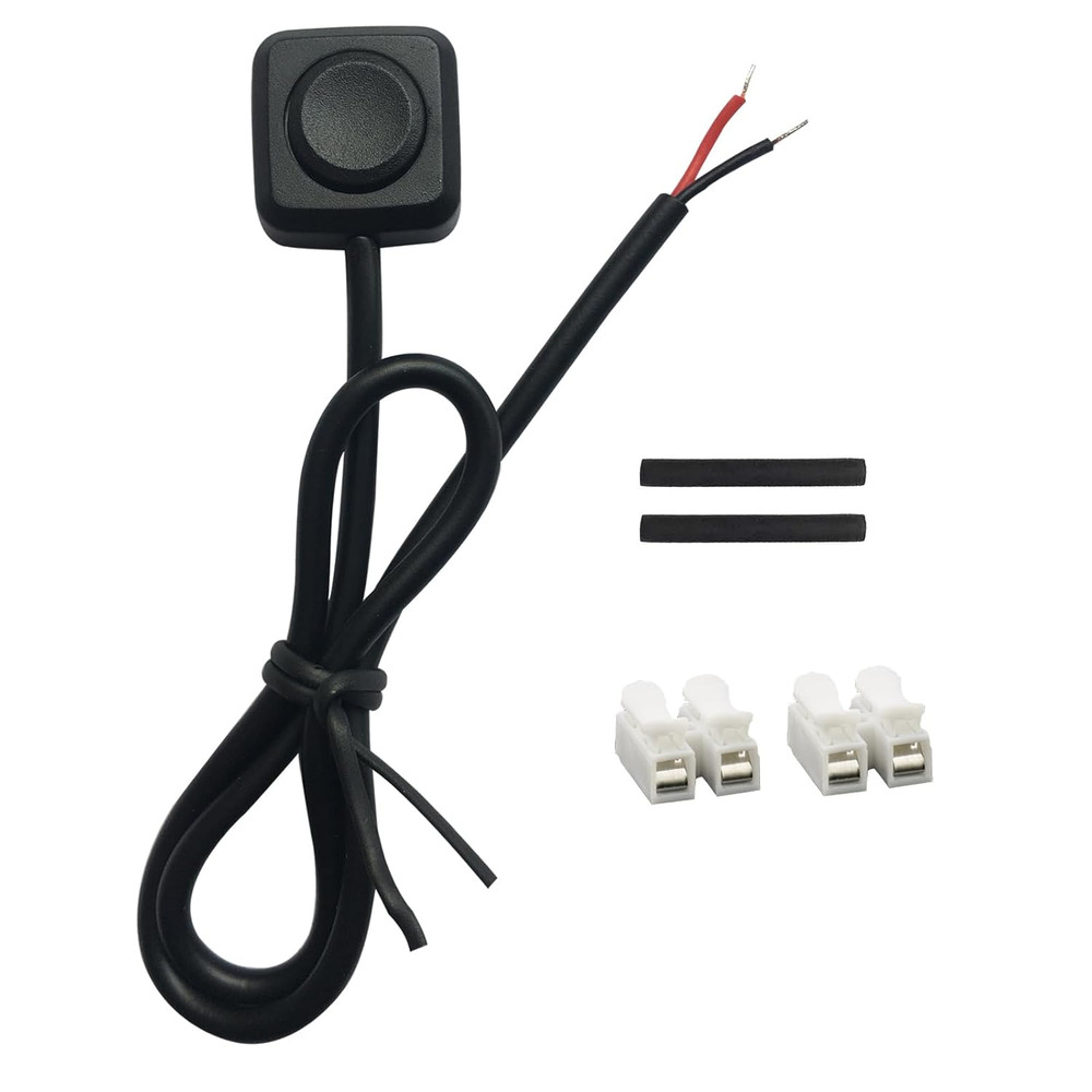12V 24V Momentary Switch [1-Pack], Momentary Push Button Switch 11.5’’ Pre-Wire