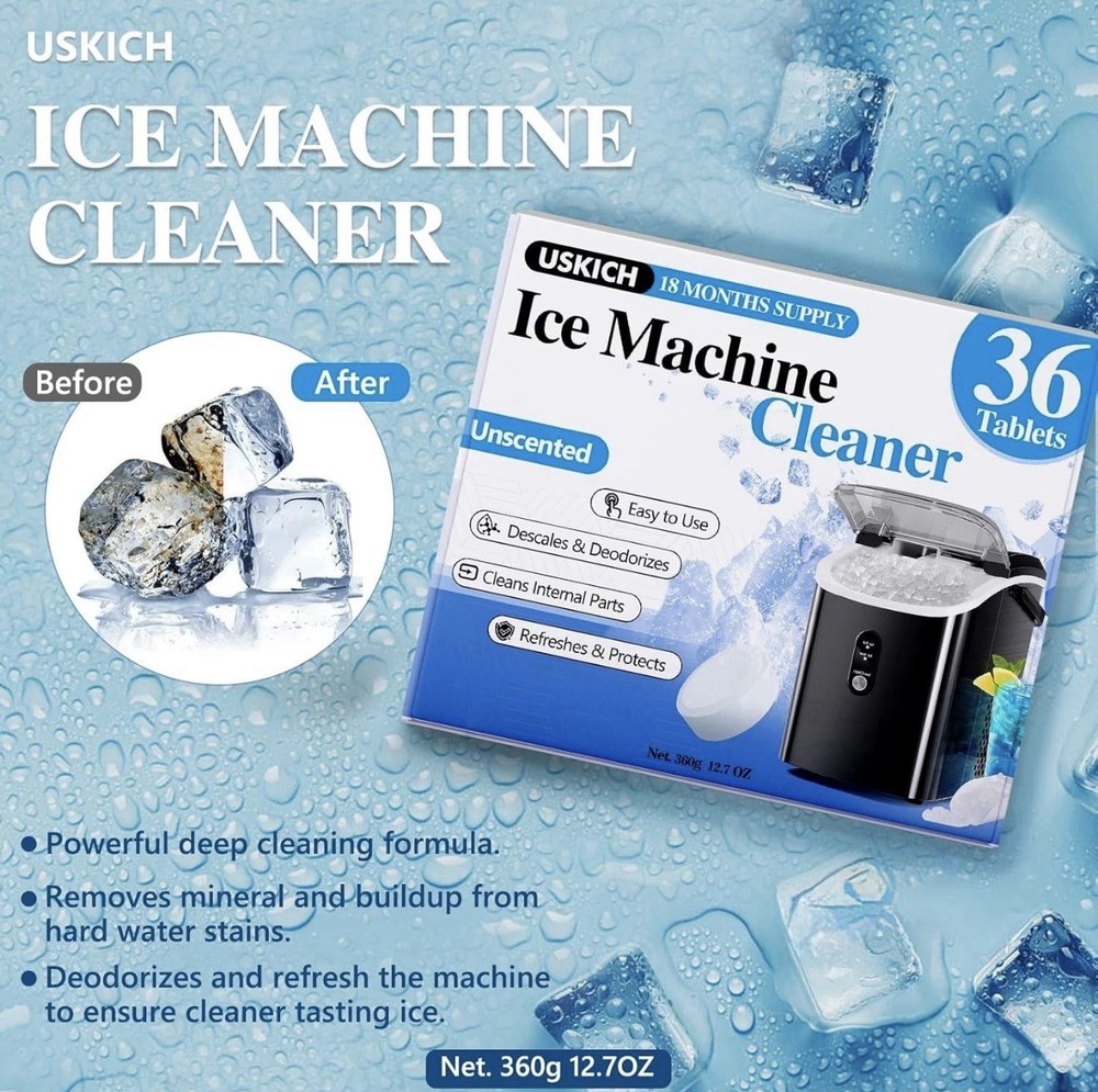 All-in-One Ice Maker Cleaning Tablets, 36 Pack - Easy, Effective Maintenance