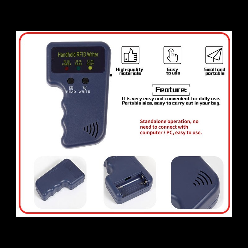 Handheld RFID Card Copier ID Key Reader Writer 125KHz