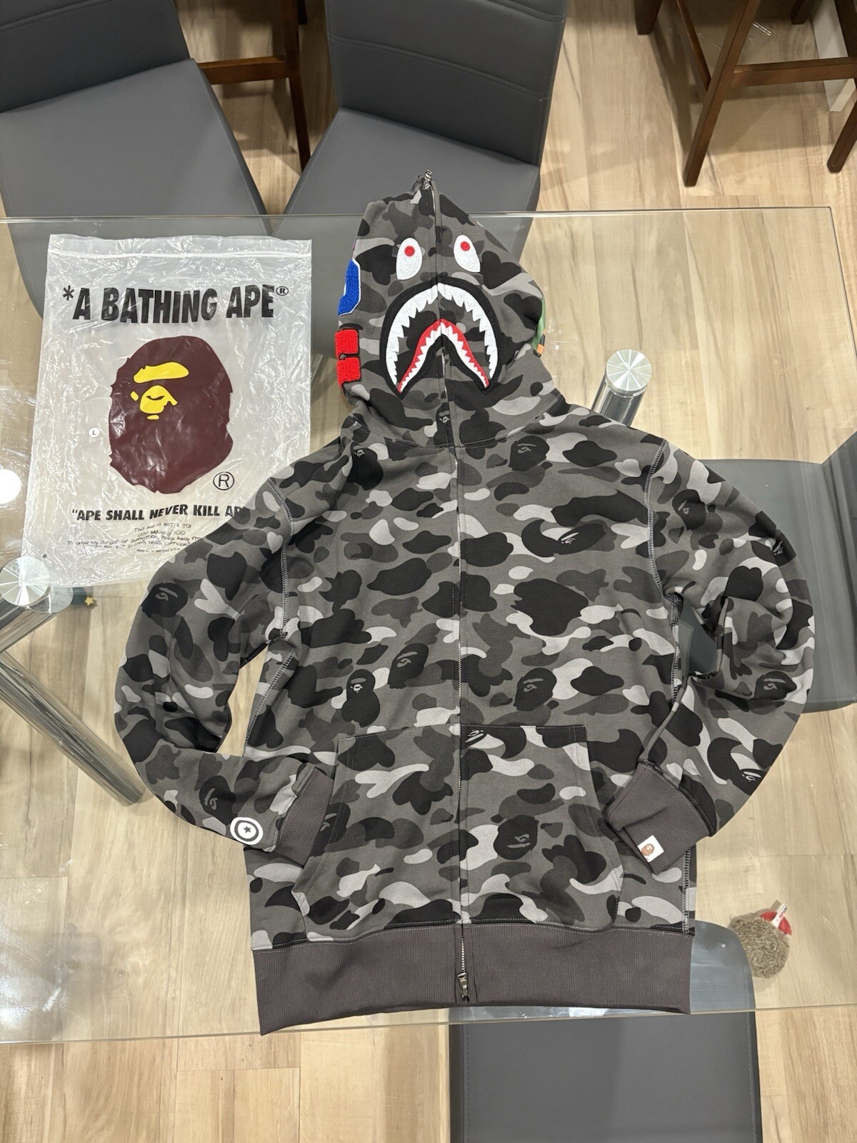 Bape Shark Camo Sweater Medium