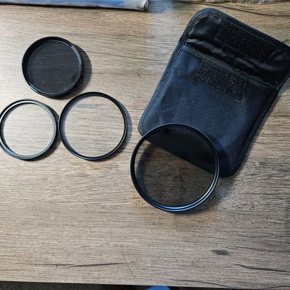 Assorted Photography Equipment: Filters, Remote Shutter Trigger; Gear 360 Camera