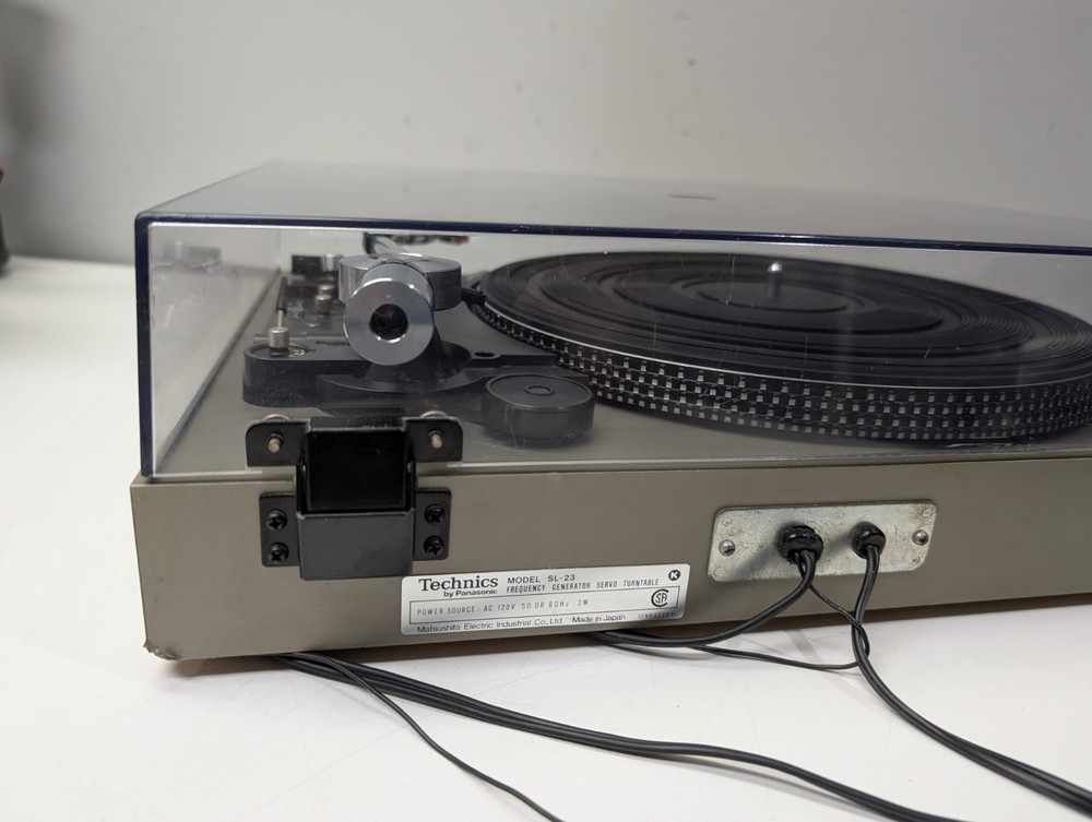 Technics SL-23 Turntable Pioneer Headshell Tested Working