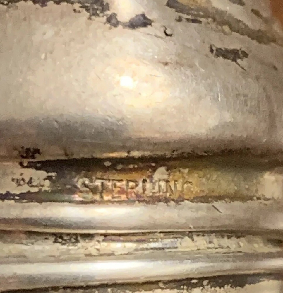 Antique Sterling Thimble Holder, Chatelaine, Repousse Design