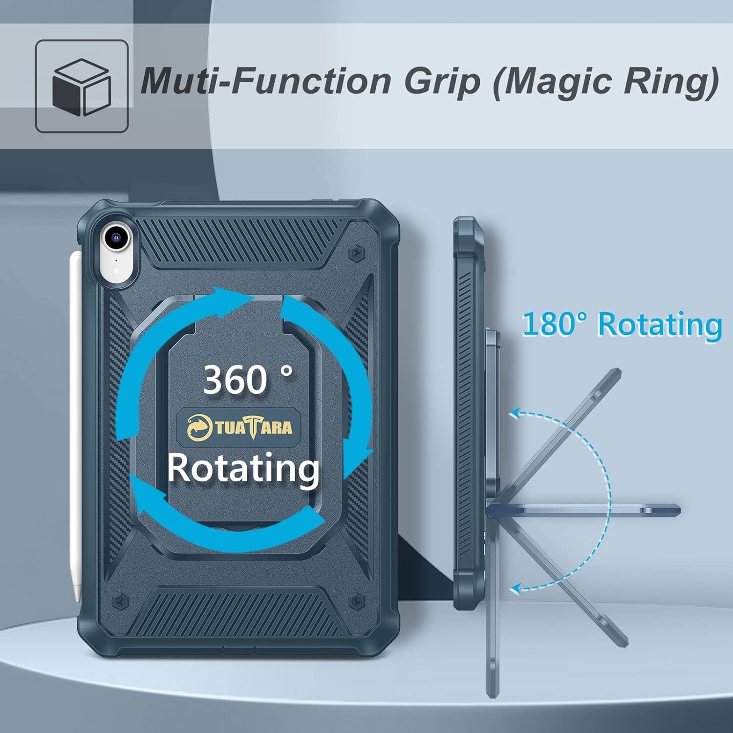 Case for iPad Mini 7 (A17 Pro) 2024/ iPad Mini 6 Rugged Cover w/Screen Protector