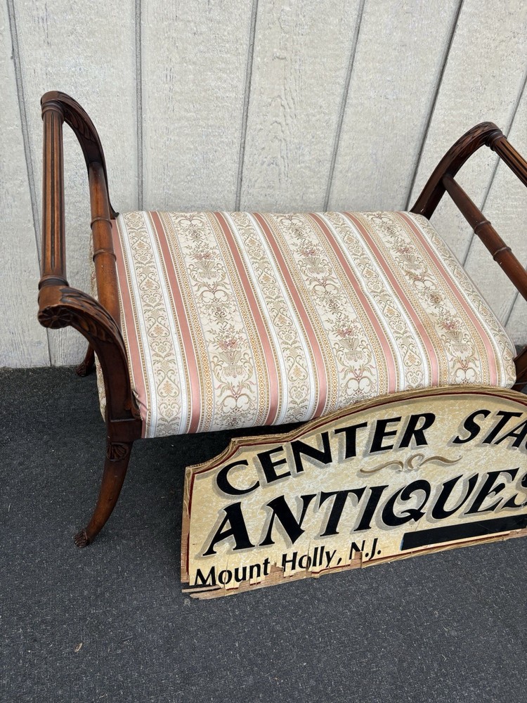 66886 Mahogany Vanity Bench Stool