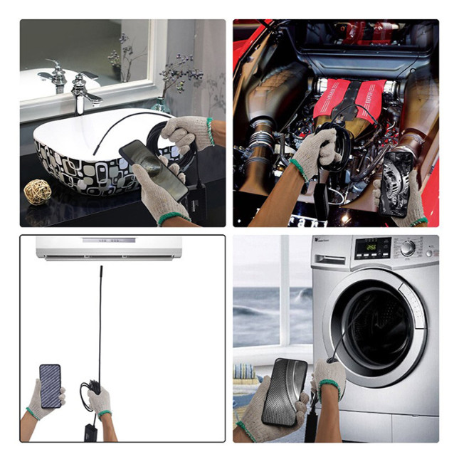 7cm 3-in-1 Borescope 1m Hard Cable Adjustable Brightness For TypeC+USB+Micro USB