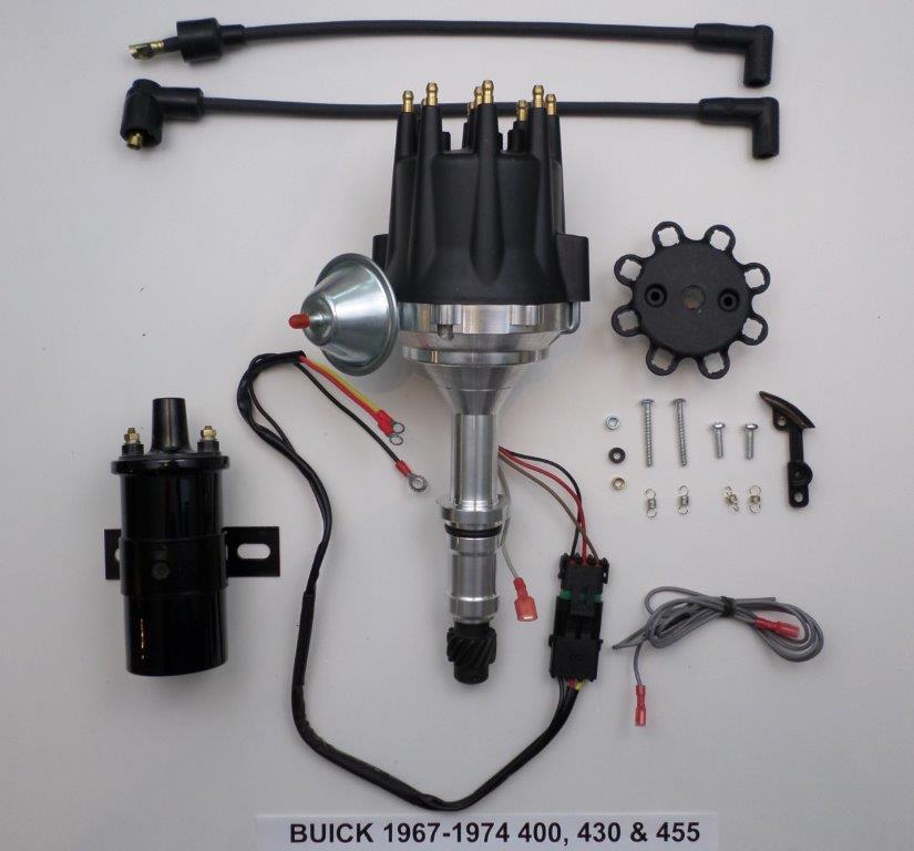 Small Cap BUICK BIG BLOCK 400 430 455 1967-1976 BLACK HEI Distributor + 45k Coil