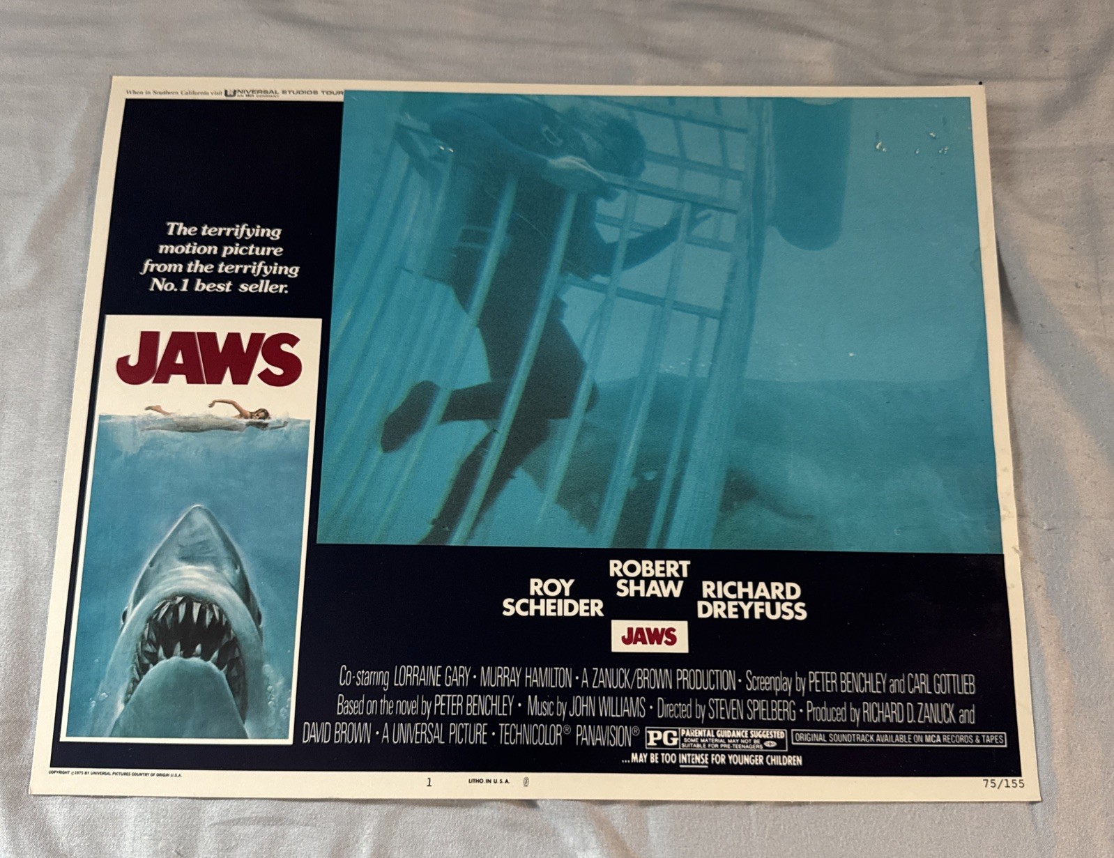 JAWS Original 1975 Movie Deluxe Lobby Cards Near Set 7 Of 8 11x14 + Promo Packet