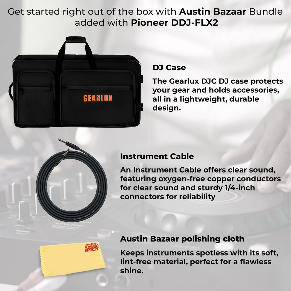 AlphaTheta DDJ-FLX2 Compact 2-Channel DJ Controller w/ Case