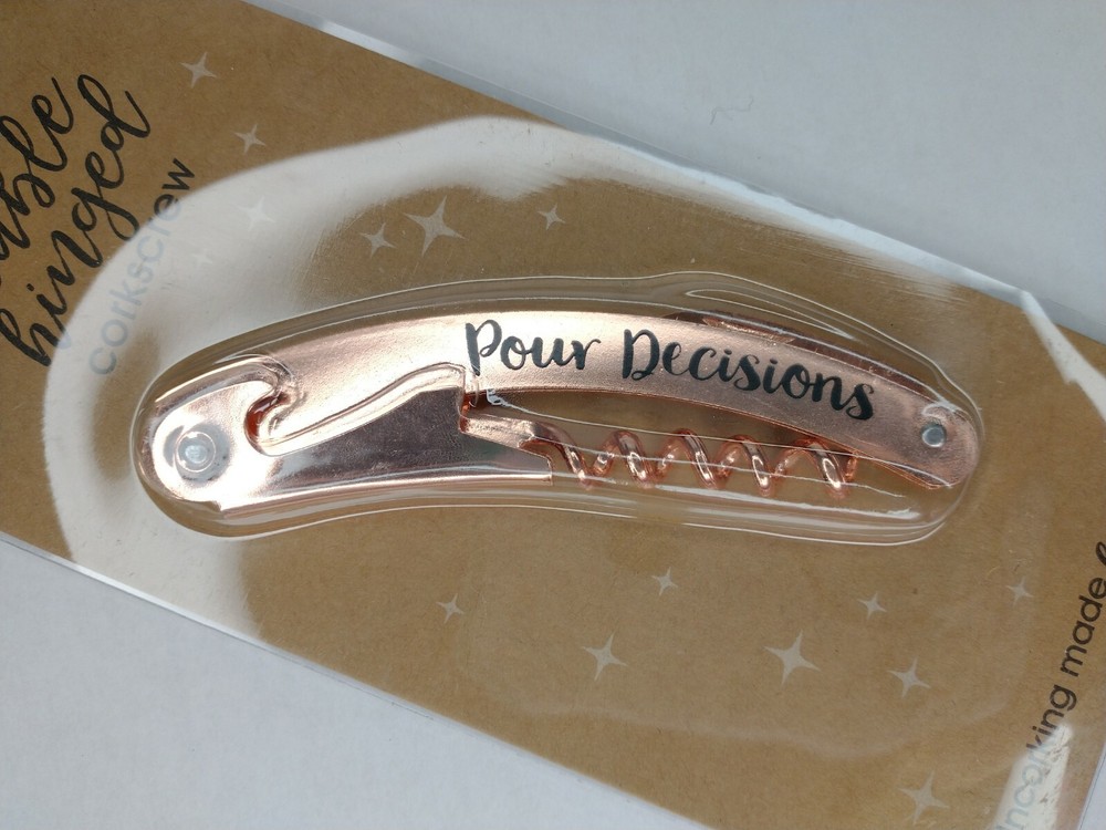 Double Hinged Corkscrew Pour Decisions Portable Purse Cork Screw
