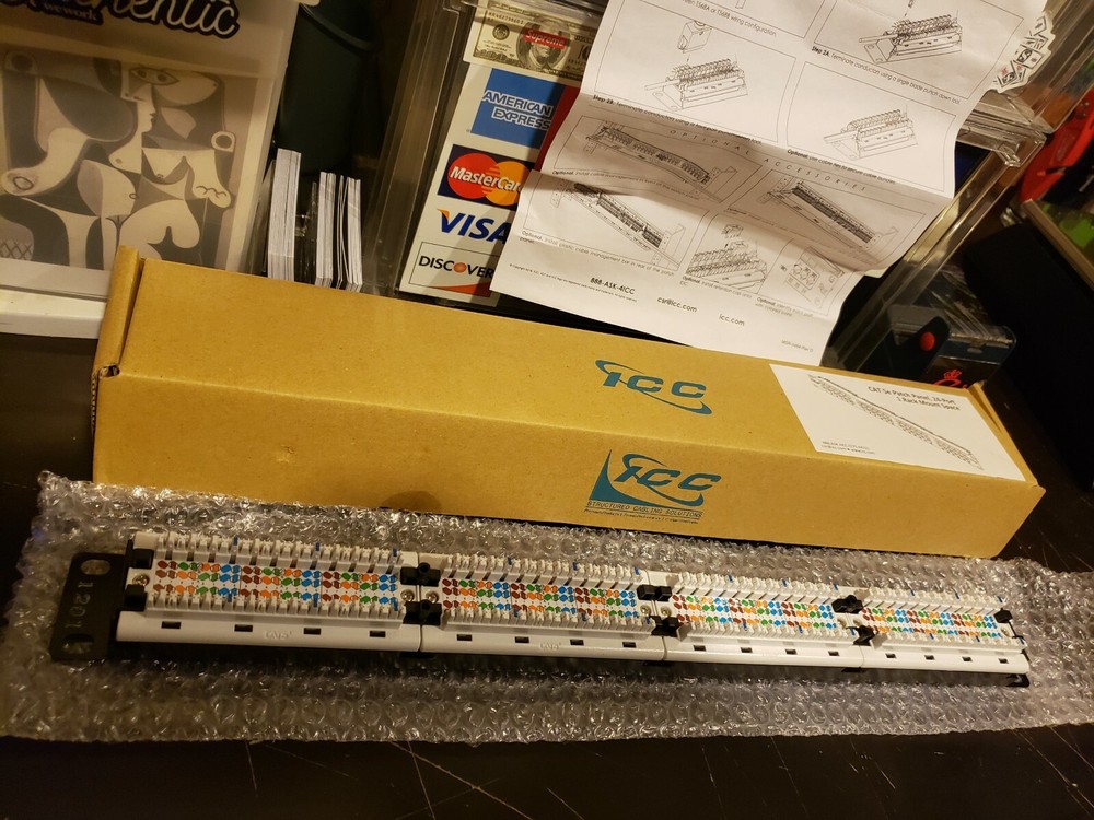 ICC CAT 5e 24 Port Data Patch Panel Rack Mount CAT 6+ NIB