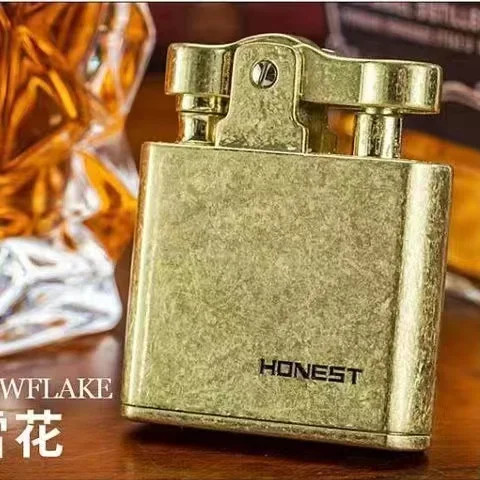HONEST Retro Kerosene Lighter Mini Metal Push Windproof Cigar Gift Pro