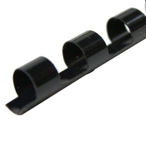 Plastic Comb Binding Spines, 3/8" Diameter, Black, 100 Pack for 55 Sheets - Dura