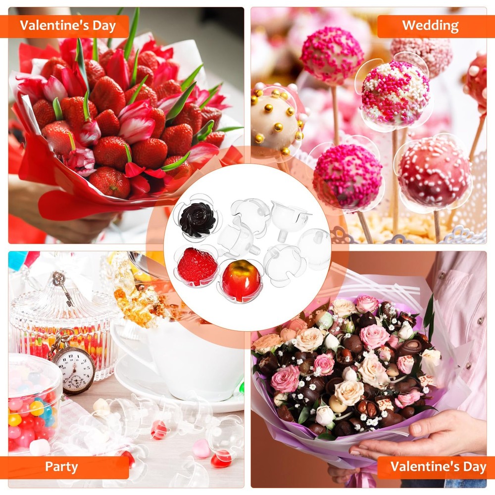 100 PCS Clear Chocolate Truffle Holder Plastic Round Wrapper Candy Case
