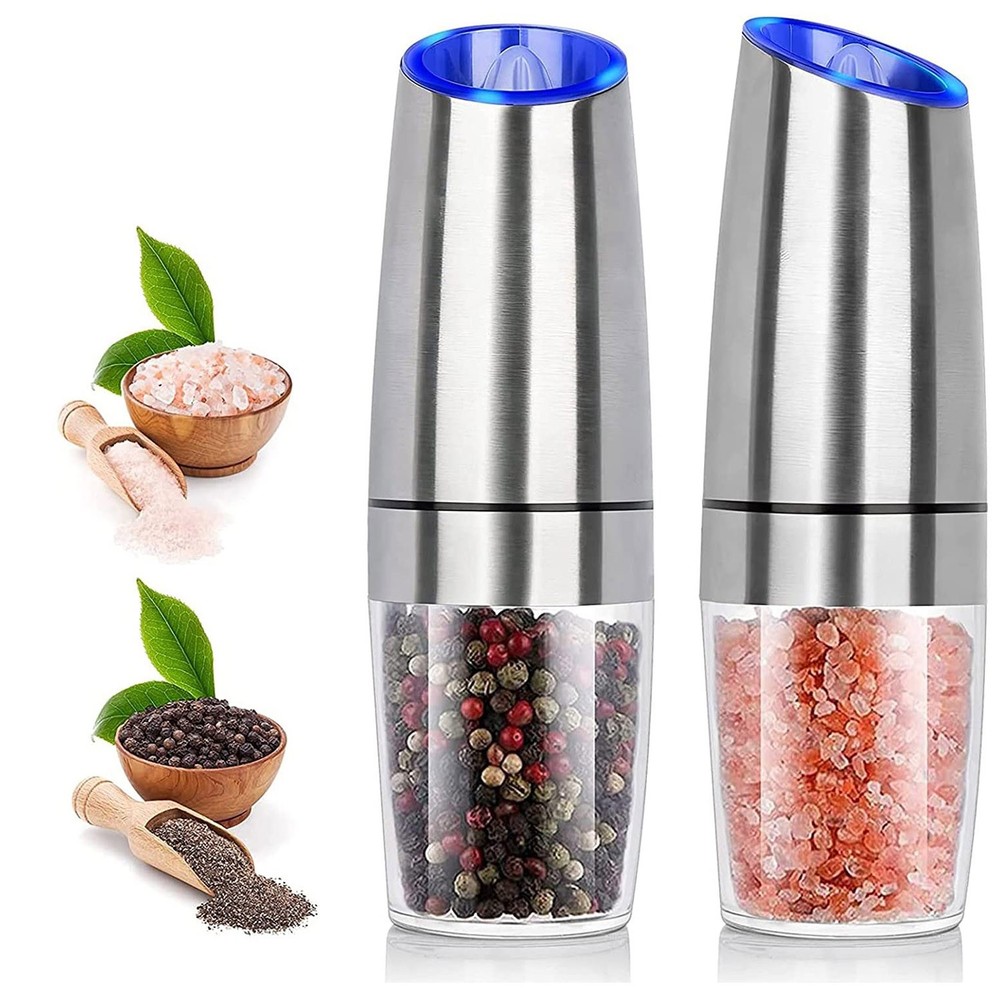 2X Upgrade GravityElectric Pepper and Salt Grinder Kitchen Automatic Tool+Lights