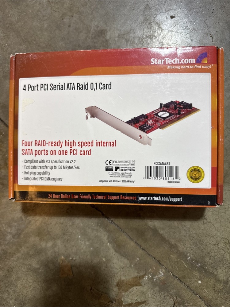 StarTech 4 Port PCI SATA RAID Controller Adapter Card, PCISATA4R1