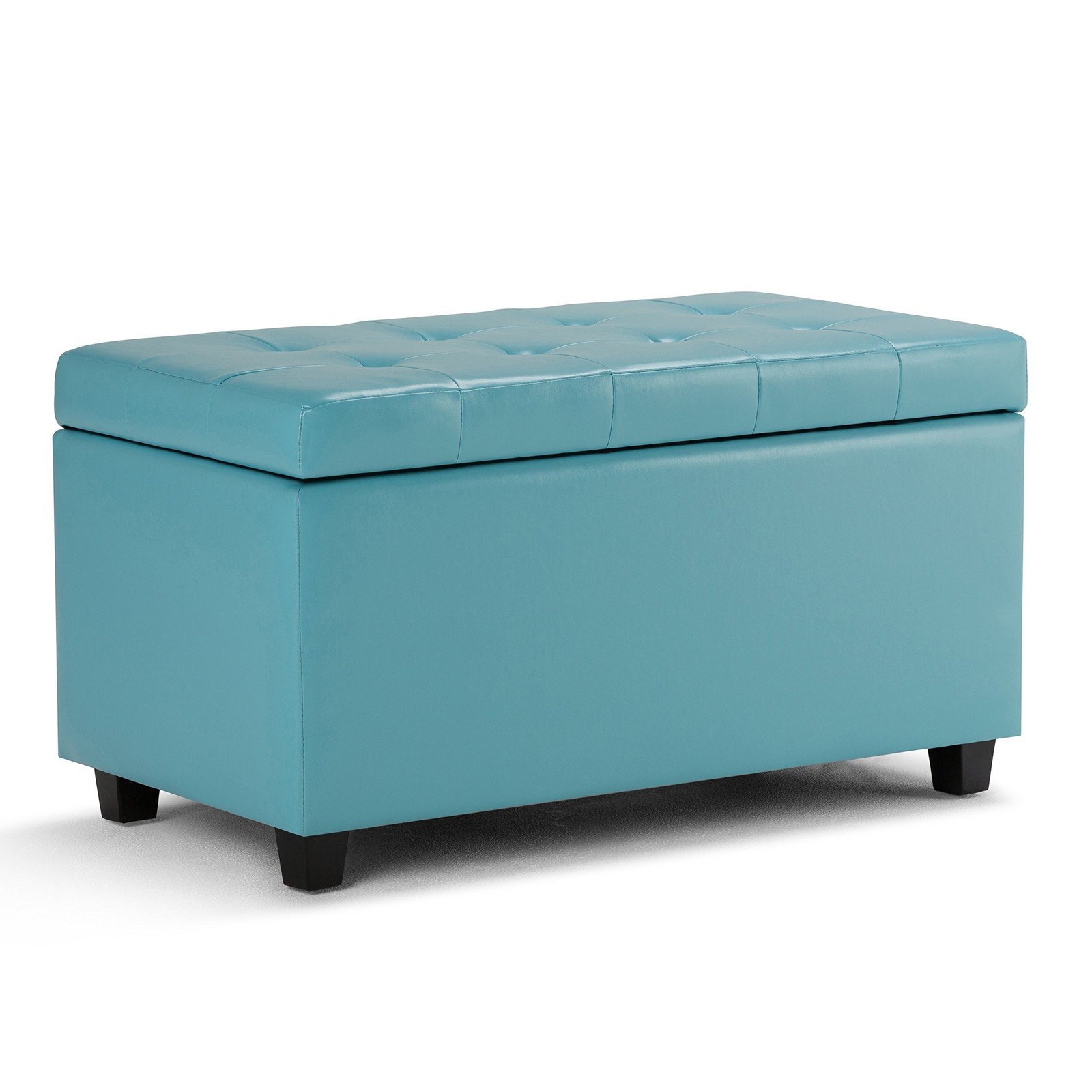 Cosmopolitan Storage Ottoman - 34 inch Wide Upholstered Vegan Leather Rectang...