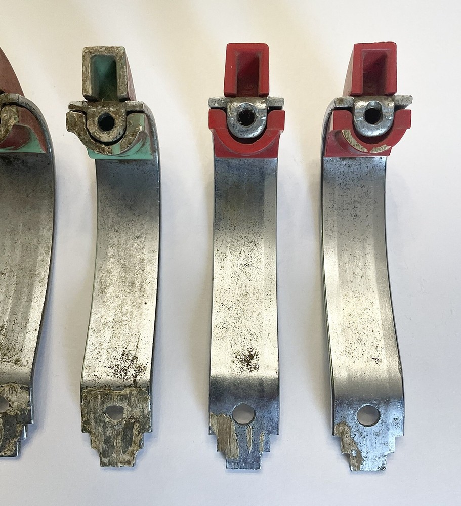 Antique Original Art Deco Skyscraper Chrome Cabinet Drawer Pulls Handles Knobs 6