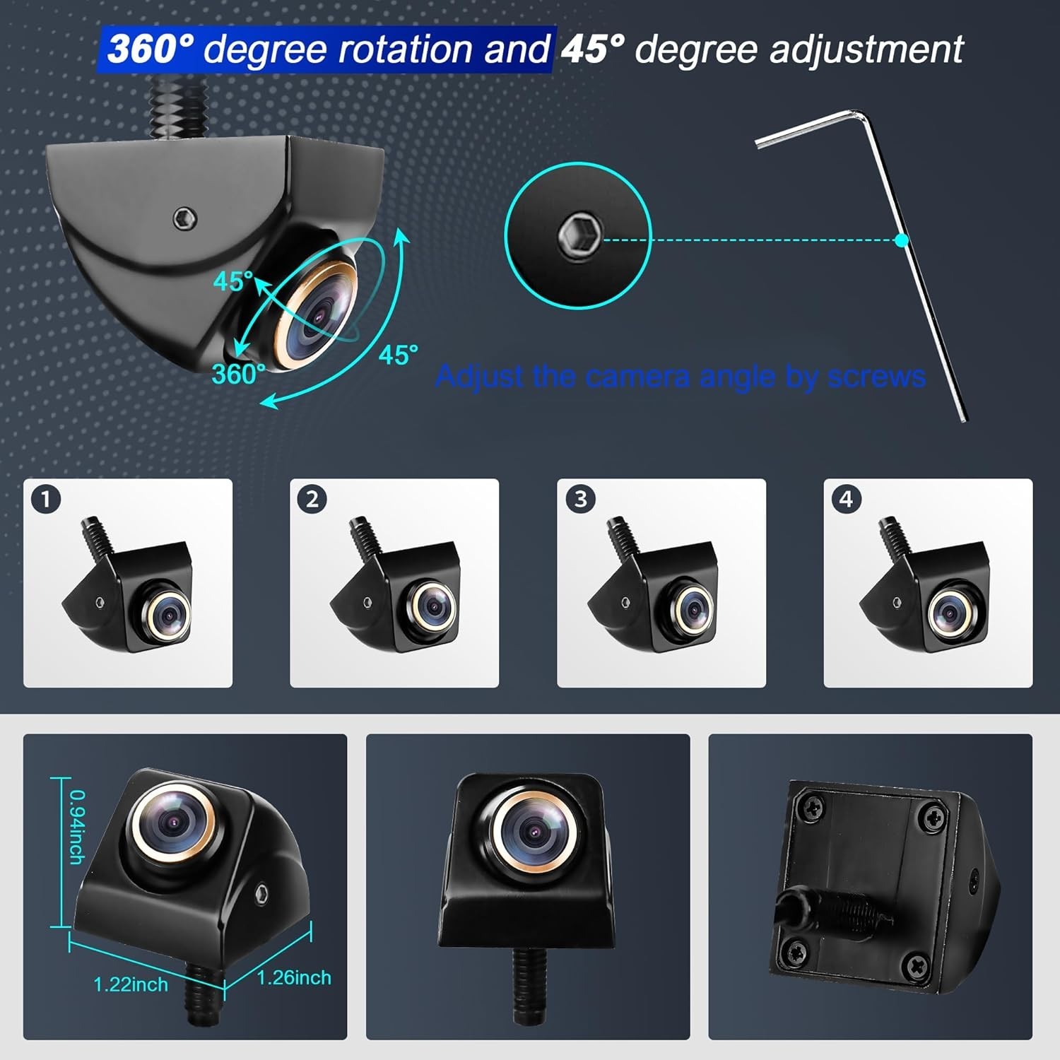 1080P AHD Car Rear View Reverse Camera Parking Backup Night Vision Waterproof