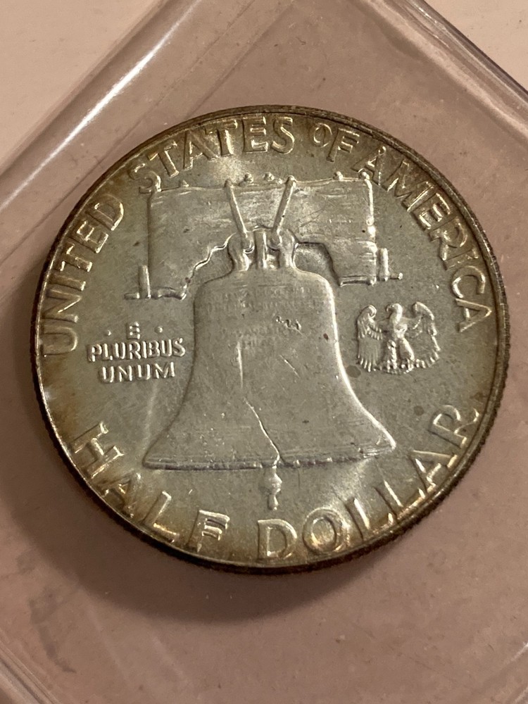 1963 Franklin Half Dollar US Silver Coin Toned