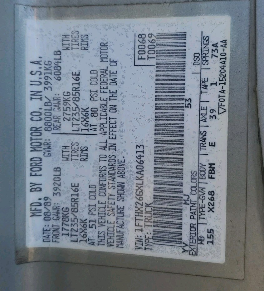 87-91 Ford F150 250 Bronco Bucket Seat Captain Chair Arm Rest Set Blue Cloth OEM