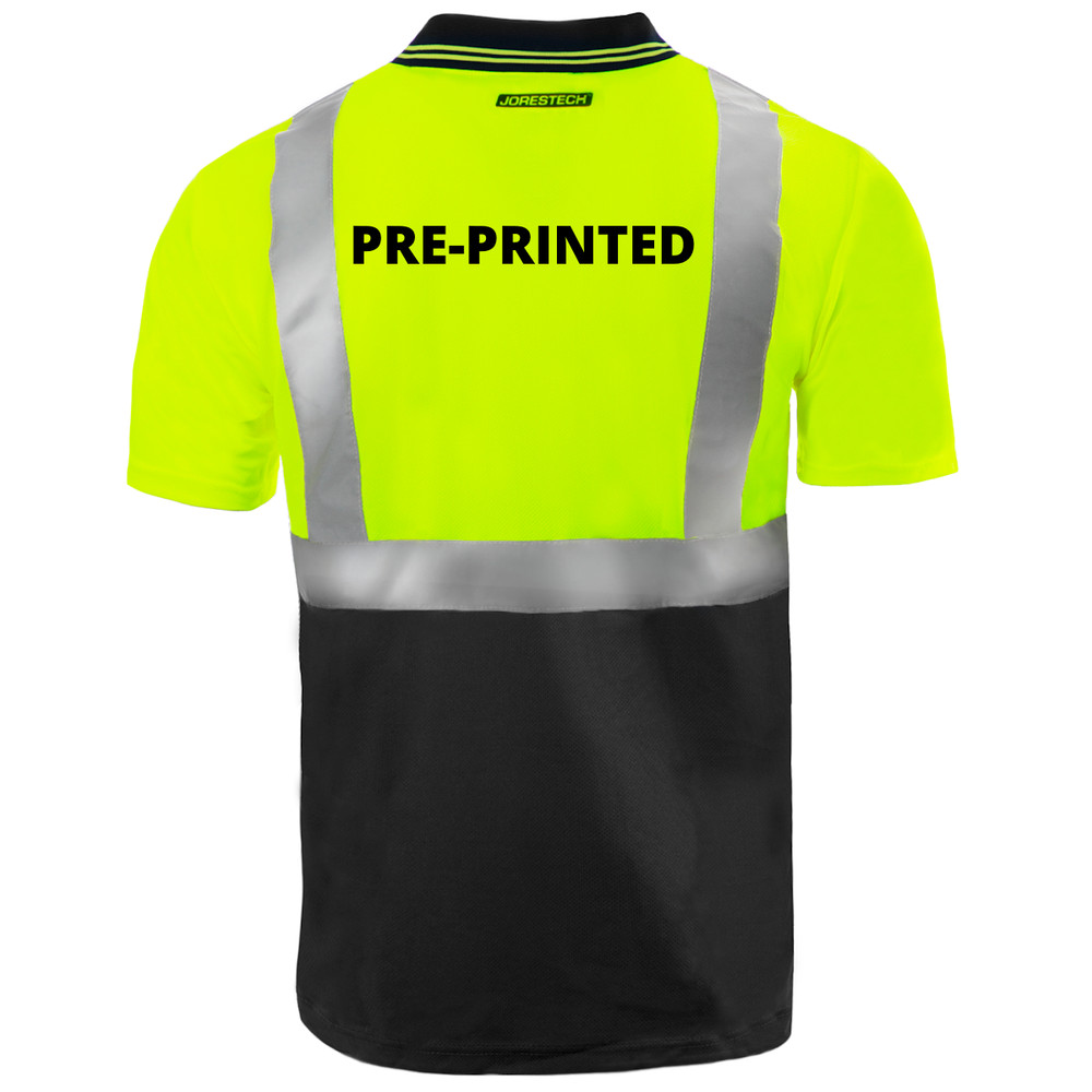 Printed Class 2 Safety Reflective Quick-Dry Polo Shirts STAFF CREW SECURITY