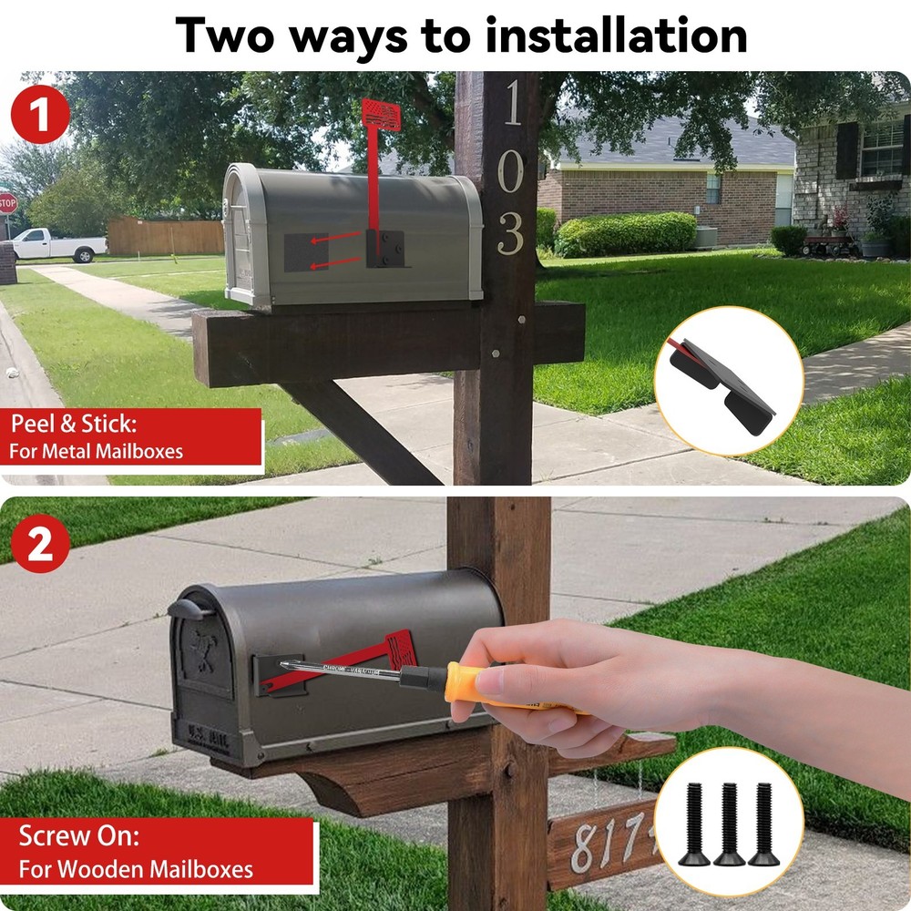 Mailbox Post Mount Bracket&Mailbox Flag, Heavy-Duty Plate for Post Mount Mailbox