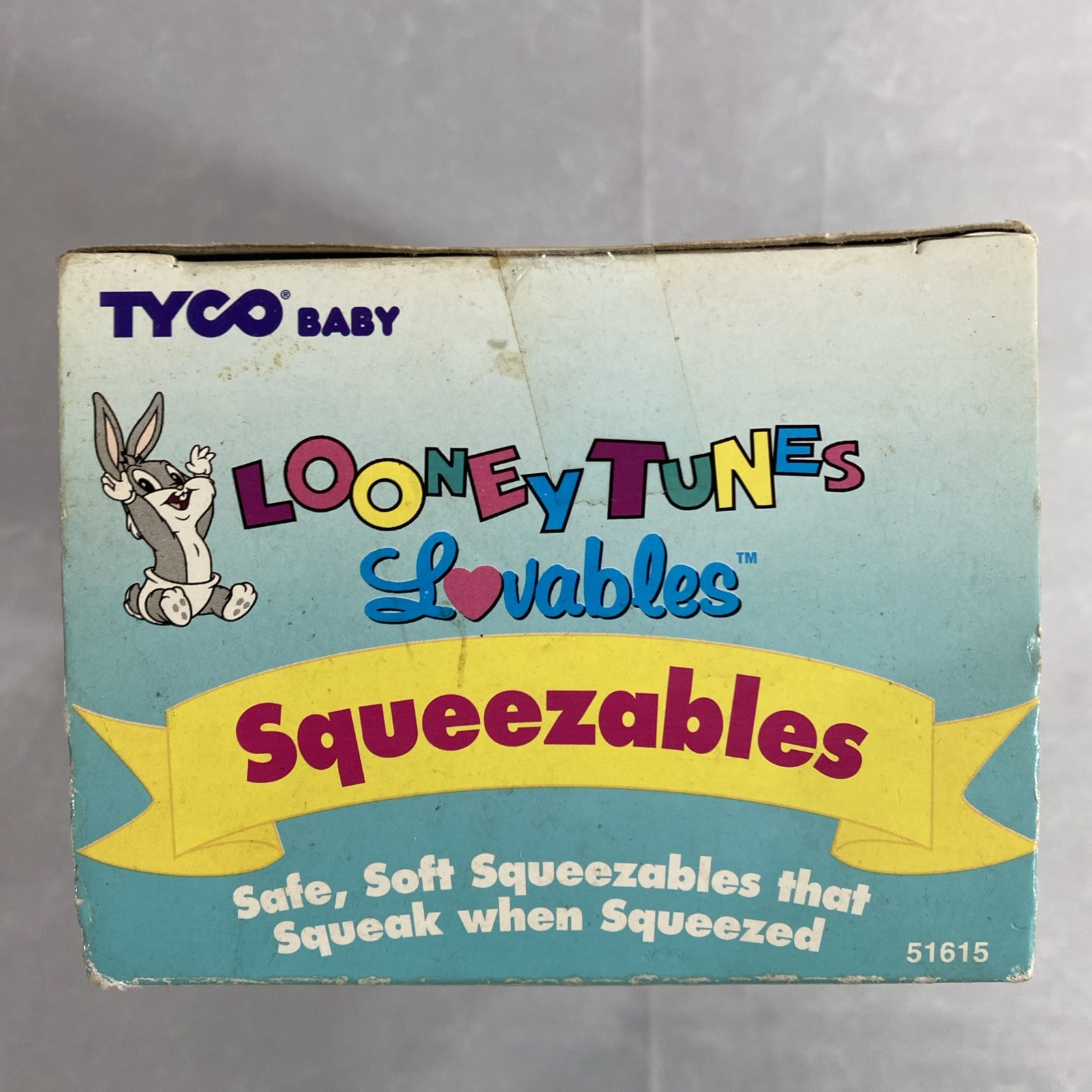 Vintage Tyco 1995 Looney Tunes Lovables Squeezables Bugs Bunny Squeaky Toy NIB